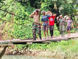 Pembangunan Jembatan Gantung Garuda di Bulubawang Masuki Tahap Pelansiran Material