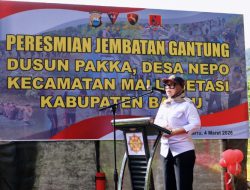 Bupati Andi Ina Kartika Sari Apresiasi Djuhandani Rahardjo Puro atas Pembangunan Jembatan Gantung di Desa Nepo