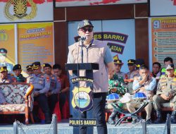 Wabup Barru Abustan Pimpin Apel Pergeseran Pasukan PAM TPS Pilkades 2026
